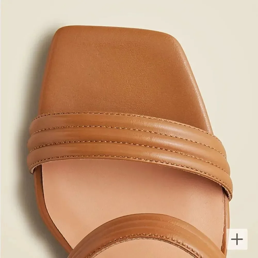 J.Crew Evelyn double-strap heels in leather